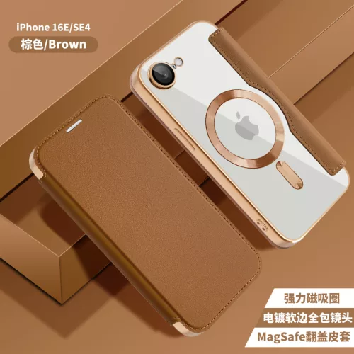 Techsuit - SmartMag Book Case - iPhone 16e / iPhone 17e - Brown