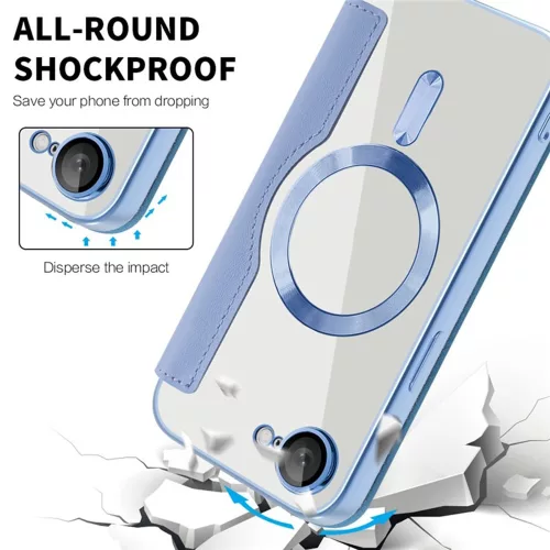 Techsuit - SmartMag Book Case - iPhone 16e / iPhone 17e - Light Blue