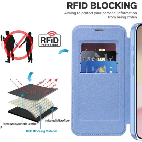 Techsuit - SmartMag Book Case - iPhone 16e / iPhone 17e - Light Blue