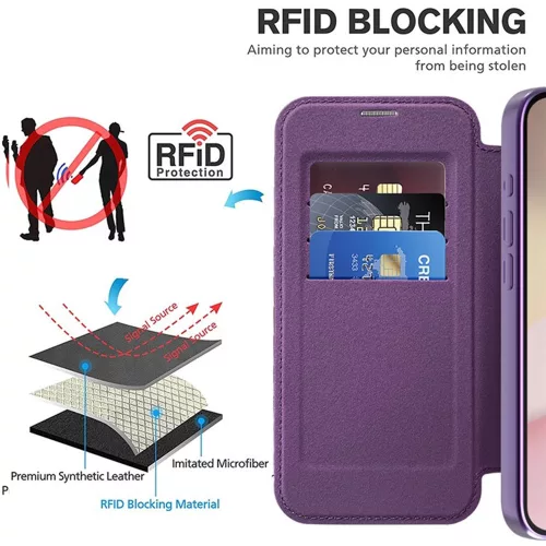 Techsuit - SmartMag Book Case - iPhone 16e / iPhone 17e - Purple