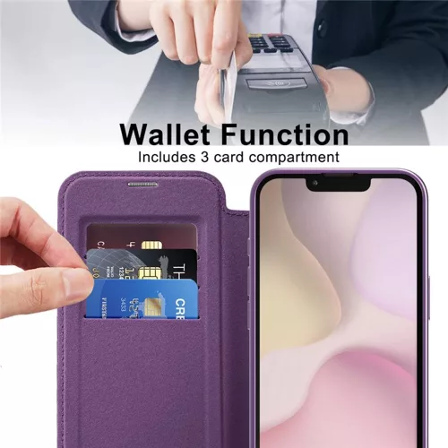 Techsuit - SmartMag Book Case - iPhone 16e / iPhone 17e - Purple