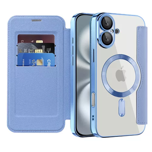Techsuit - SmartMag Book Case - iPhone 16 - Light Blue