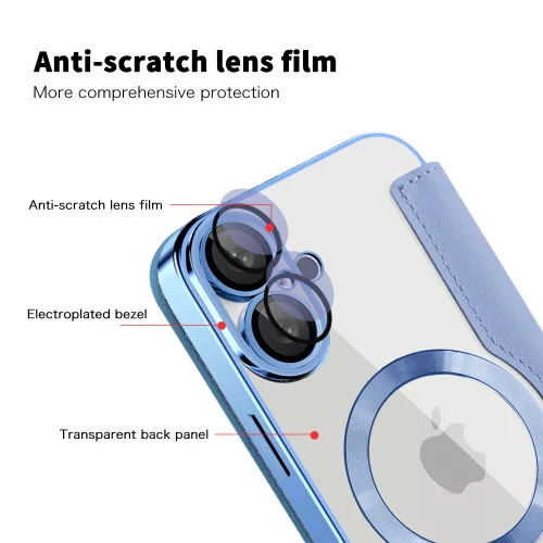 Techsuit - SmartMag Book Case - iPhone 16 - Light Blue