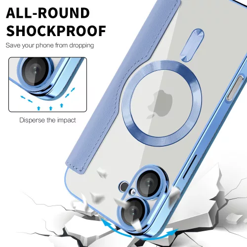 Techsuit - SmartMag Book Case - iPhone 16 - Light Blue