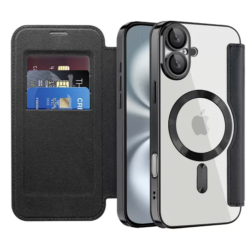 Techsuit - SmartMag kinyitható tok - iPhone 16 Plus - Fekete