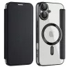 Techsuit - SmartMag kinyitható tok - iPhone 16 Plus - Fekete