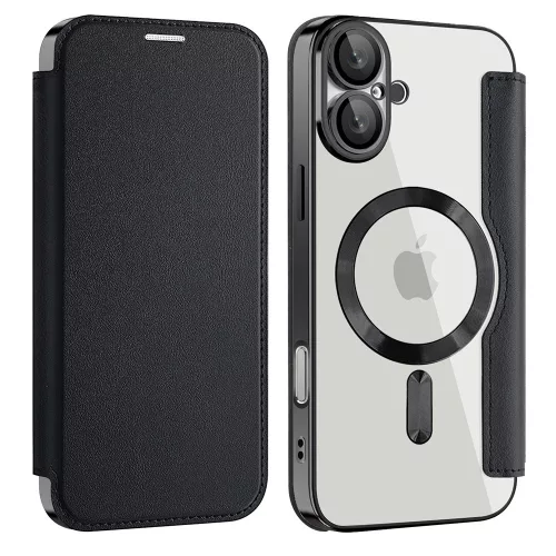 Techsuit - SmartMag kinyitható tok - iPhone 16 Plus - Fekete