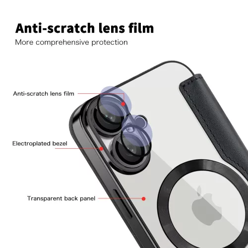 Techsuit - SmartMag kinyitható tok - iPhone 16 Plus - Fekete