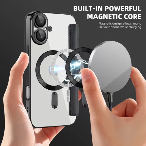 Techsuit - SmartMag kinyitható tok - iPhone 16 Plus - Fekete