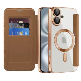 Techsuit - SmartMag kinyitható tok - iPhone 16 Plus - Barna