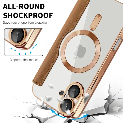 Techsuit - SmartMag kinyitható tok - iPhone 16 Plus - Barna