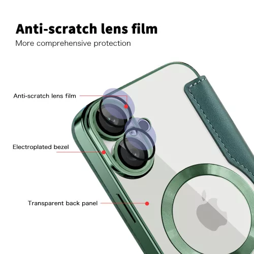 Techsuit - SmartMag Book Case - iPhone 16 Plus - Green