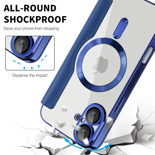 Techsuit - SmartMag Book Case - iPhone 16 Plus - Blue