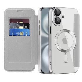   Techsuit - SmartMag kinyitható tok - iPhone 16 Plus - Szürke