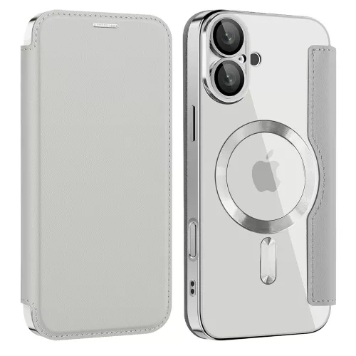 Techsuit - SmartMag kinyitható tok - iPhone 16 Plus - Szürke