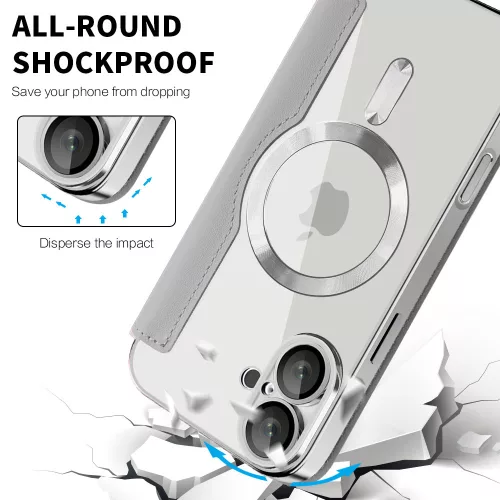 Techsuit - SmartMag kinyitható tok - iPhone 16 Plus - Szürke