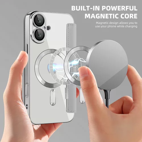 Techsuit - SmartMag kinyitható tok - iPhone 16 Plus - Szürke