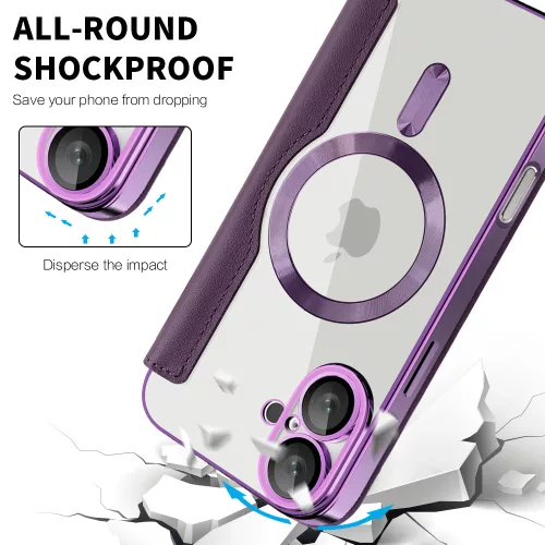 Techsuit - SmartMag Book Case - iPhone 16 Plus - Purple