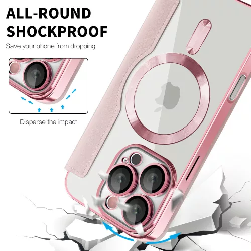 Techsuit - SmartMag kinyitható tok - iPhone 16 Pro - Rózsaszín