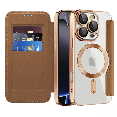 Techsuit - SmartMag kinyitható tok - iPhone 16 Pro - Barna