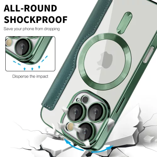 Techsuit - SmartMag kinyitható tok - iPhone 16 Pro - Zöld