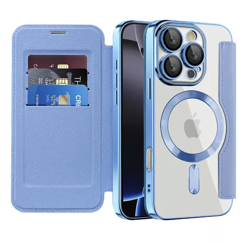 Techsuit - SmartMag kinyitható tok - iPhone 16 Pro - VIlágoskék