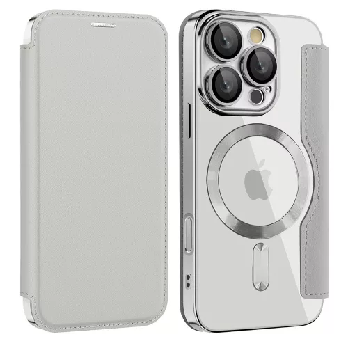 Techsuit - SmartMag kinyitható tok - iPhone 16 Pro - Szürke