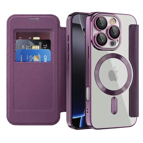 Techsuit - SmartMag kinyitható tok - iPhone 16 Pro - Lila