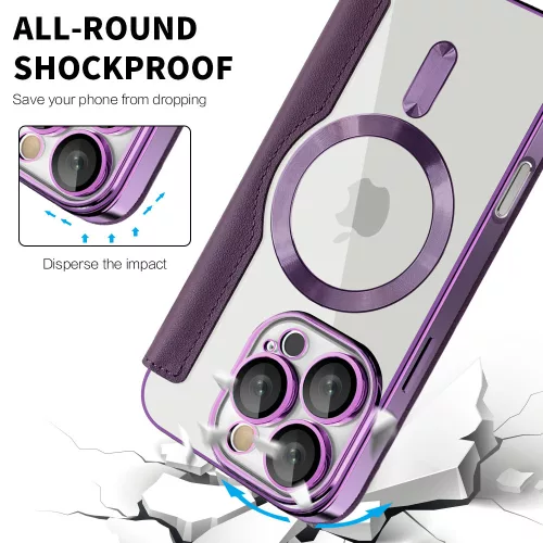 Techsuit - SmartMag kinyitható tok - iPhone 16 Pro - Lila
