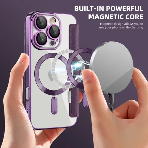 Techsuit - SmartMag kinyitható tok - iPhone 16 Pro - Lila