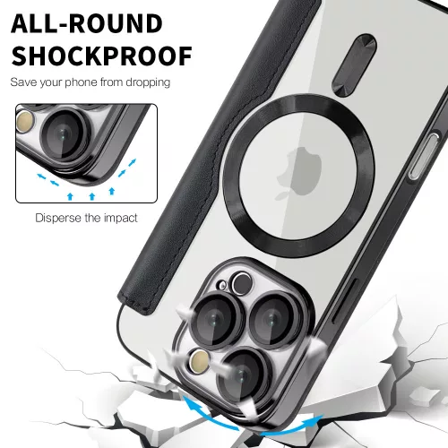 Techsuit - SmartMag Book Case - iPhone 16 Pro Max - Black