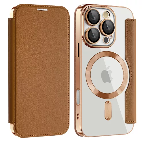 Techsuit - SmartMag kinyitható tok - iPhone 16 Pro Max - Barna