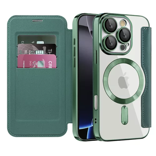 Techsuit - SmartMag kinyitható tok - iPhone 16 Pro Max - Zöld