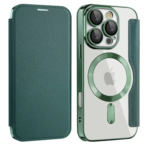Techsuit - SmartMag kinyitható tok - iPhone 16 Pro Max - Zöld