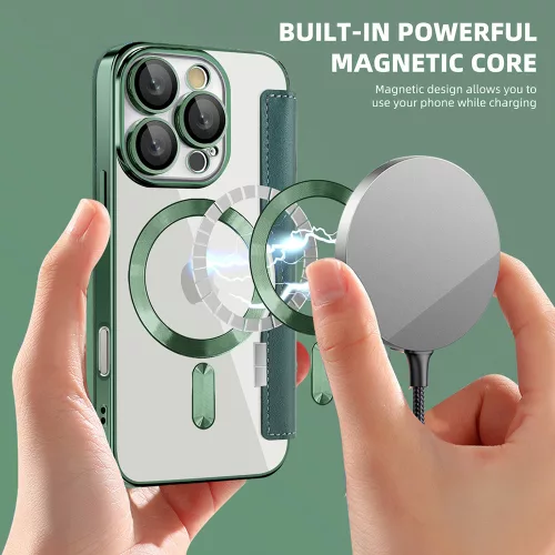 Techsuit - SmartMag kinyitható tok - iPhone 16 Pro Max - Zöld