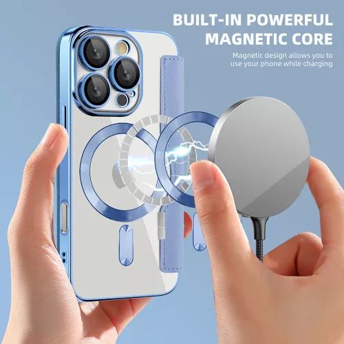 Techsuit - SmartMag kinyitható tok - iPhone 16 Pro Max - VIlágoskék