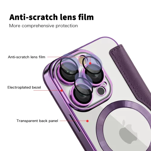 Techsuit - SmartMag kinyitható tok - iPhone 16 Pro Max - Lila