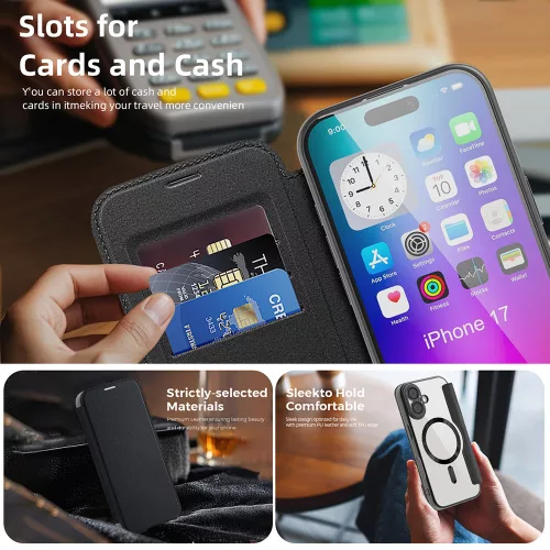 Techsuit - SmartMag kinyitható tok - iPhone 17 - Barna