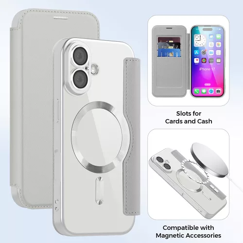 Techsuit - SmartMag Book Case - iPhone 17 - Gray