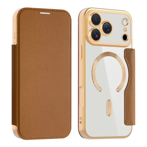 Techsuit - SmartMag kinyitható tok - iPhone 17 Pro - Barna