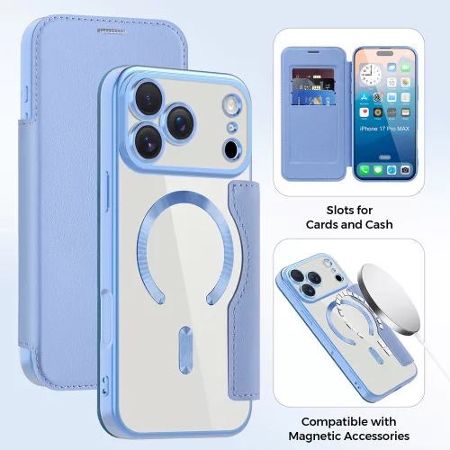Techsuit - SmartMag kinyitható tok - iPhone 17 Pro - VIlágoskék