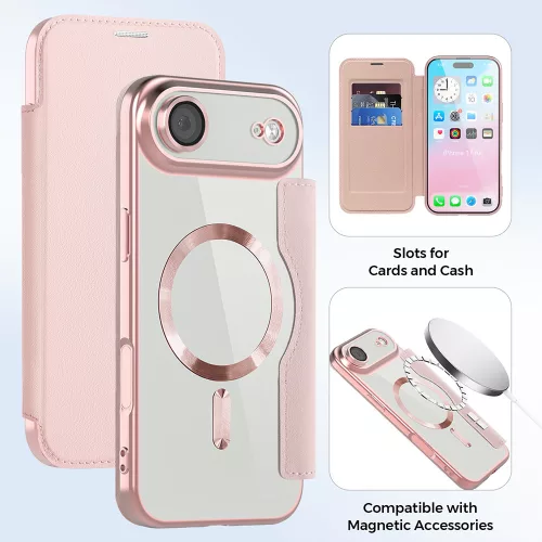 Techsuit - SmartMag kinyitható tok - iPhone 17 Air - Rózsaszín