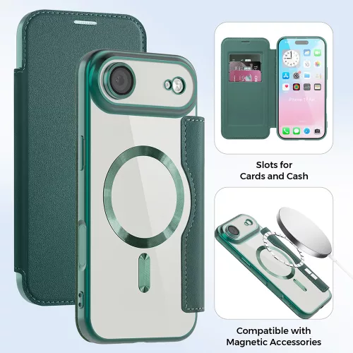 Techsuit - SmartMag kinyitható tok - iPhone 17 Air - Zöld