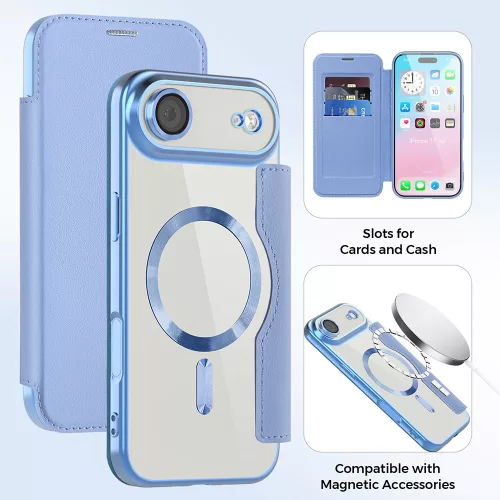 Techsuit - SmartMag kinyitható tok - iPhone 17 Air - VIlágoskék