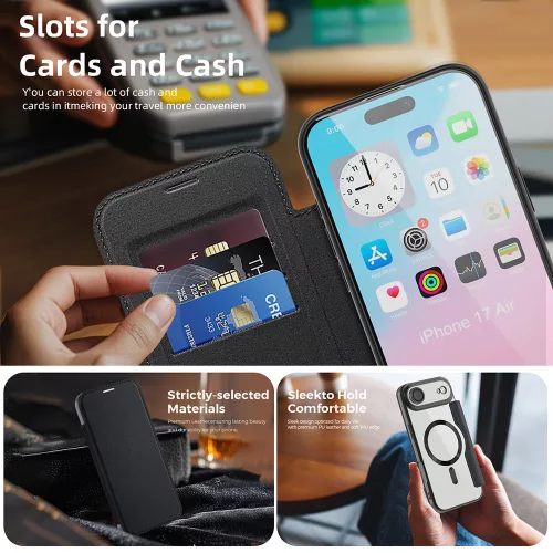 Techsuit - SmartMag kinyitható tok - iPhone 17 Air - VIlágoskék