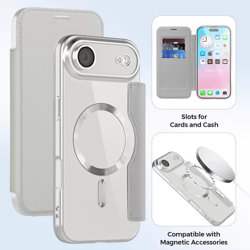 Techsuit - SmartMag kinyitható tok - iPhone 17 Air - Szürke