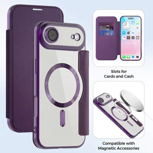 Techsuit - SmartMag kinyitható tok - iPhone 17 Air - Lila