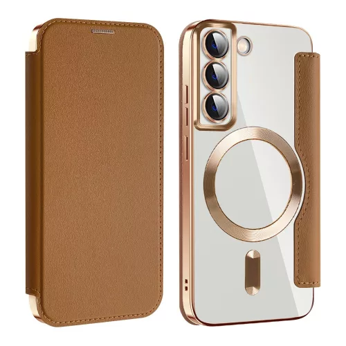 Techsuit - SmartMag Book Case - Samsung Galaxy S22 5G - Brown