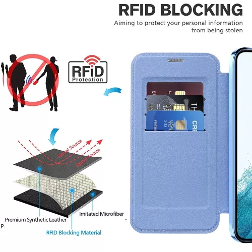 Techsuit - SmartMag Book Case - Samsung Galaxy S22 5G - Light Blue