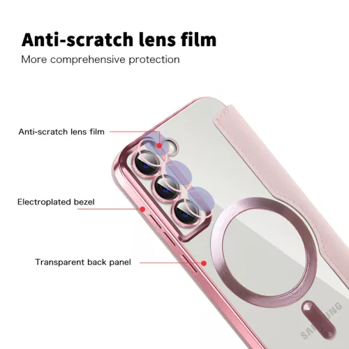 Techsuit - SmartMag Book Case - Samsung Galaxy S22 Plus 5G - Pink